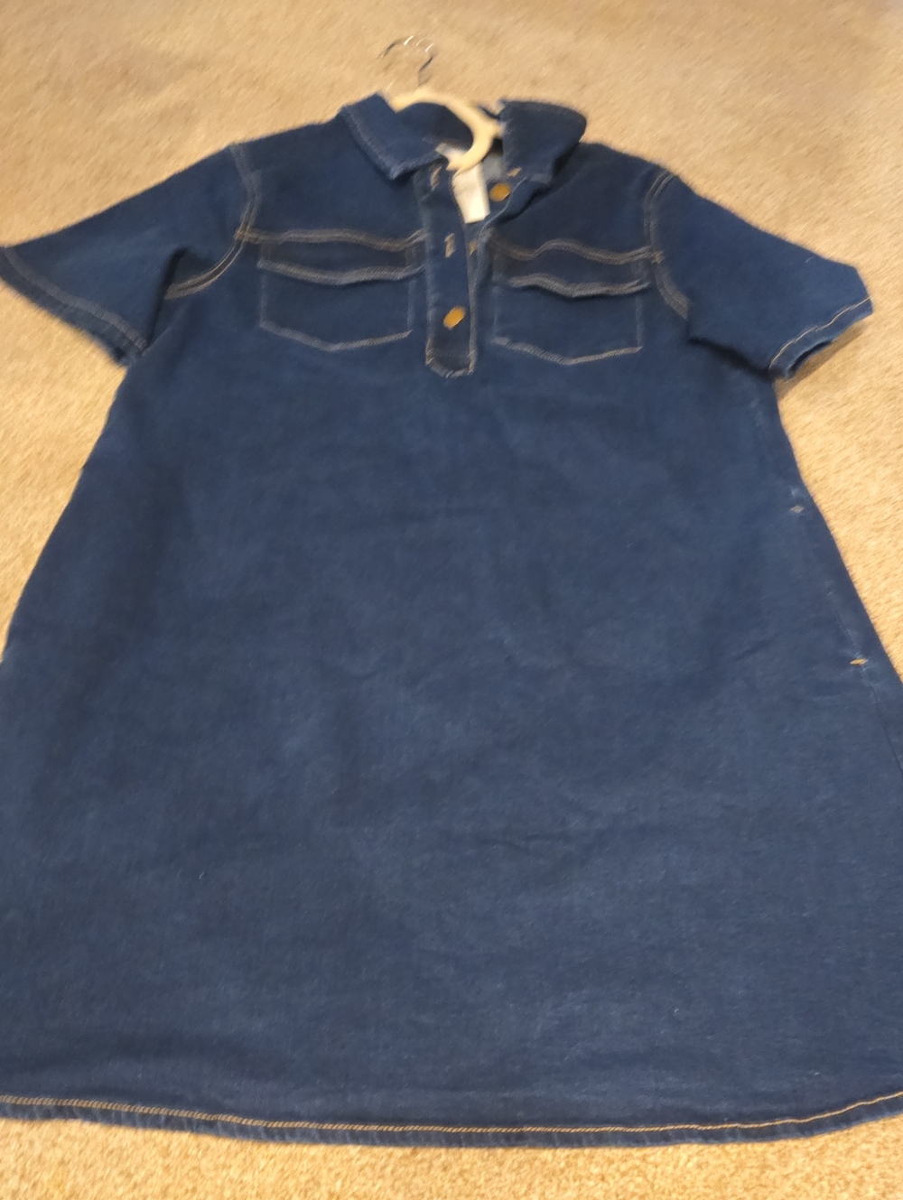 Navy Blue Denim Polo Dress